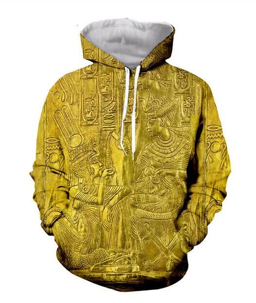 

wholesale-new fashion cool sweatshirt hoodies 3d print mens womens casual ancient egyptian style streetwear clothes k0269, Black