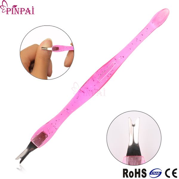 

cuticle pusher pink plastic crystal handle nail art tools pusher for nails salon promotion gifts wholesale d082