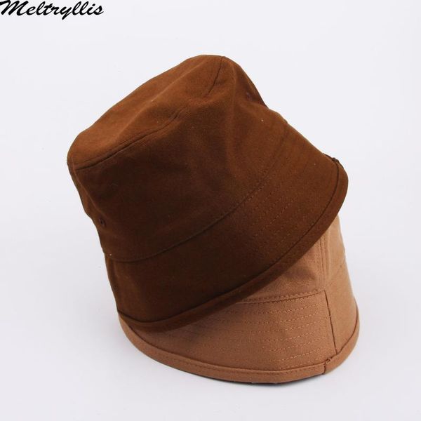 

meltryllis]2020 new summer foldable bucket hat for men women outdoor fashion personality solid color foldable leisure cap, Blue;gray