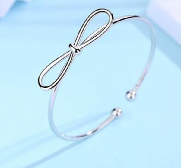 

s925 sterling silver bracelet female fashion generous simple personality sen student four-leaf clasp bracelet, Golden;silver