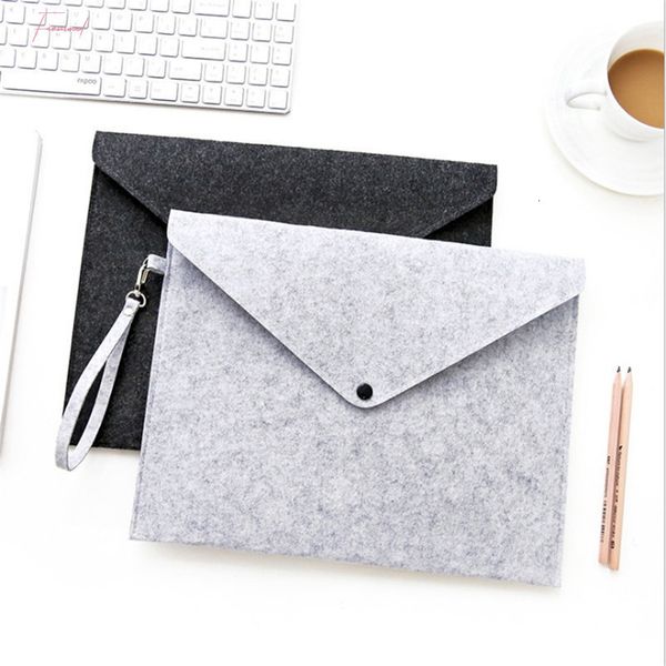 

men briefcase office portable file organizer paper a4 wool felt portfolio folder bags stationery office supplies portable hand