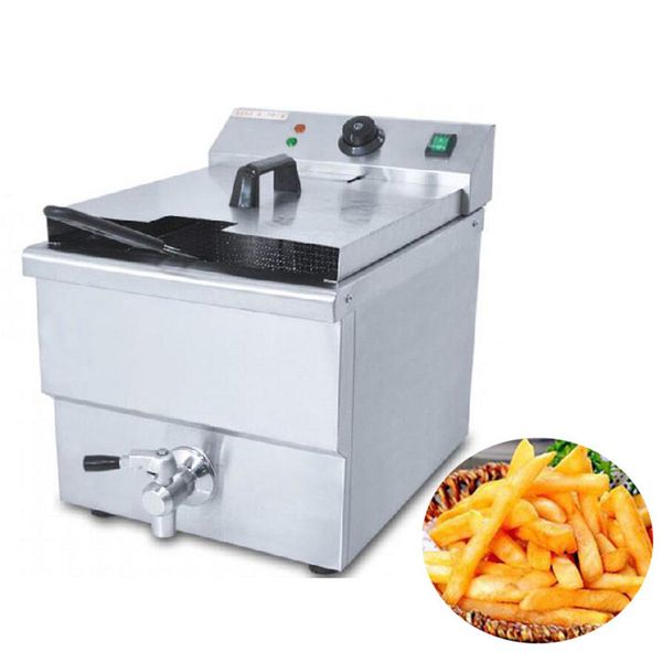 Frete grátis Commercial Electric Frango Deep Fryer / Elétrica Máquina De Frigideira Profunda / Comercial Batata Chips Fritador De Profunda 8LFE