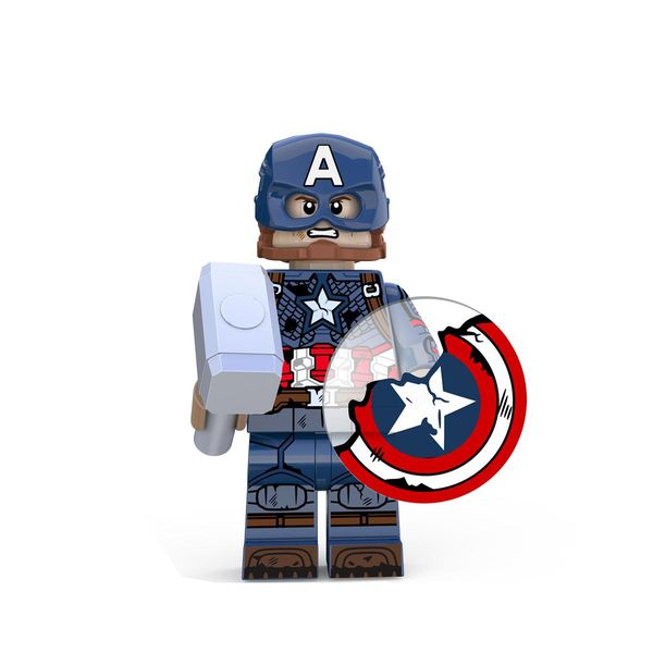 

marvel avengers super hero captain america with damaged shield steve rogers mini action figure building blocks toy for children