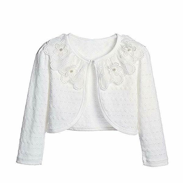 

imcute марка девушки elegant coat 2020 малышей детей одежда для девочек весна кружева болеро пожимают плечами кардиган жемчуг кнопка возраст, Blue;gray