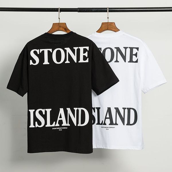 

Stone Island 20FW Хлопок Desgner Футболка мужская Tee коротким рукавом Повседневная Черный Белый дышащий Printed T рубашки размер M-XXL # 67522