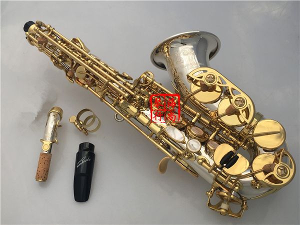 

YANAGISAWA Curved Soprano Saxophone SC-9937 Nickel plating Silvering Brass Sax Mouthpiece Patches Pads Reeds Bend Neck