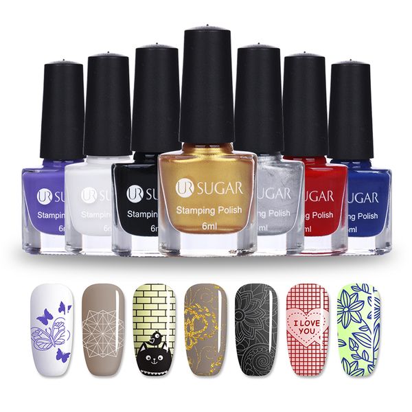 

6ml nails stamping polish gel colorful nail art plate printing polish nail lacquer varnish 12 colors