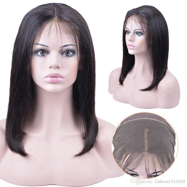 

360 lace wig lace front human hair wigs brazilian straight bob wig pre plucked hairline with baby hair wigs for black women