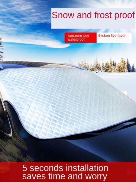 

e-four windshield snow ice cover quality car cover windproof straps suction cups winter ice rain frost automotive hood