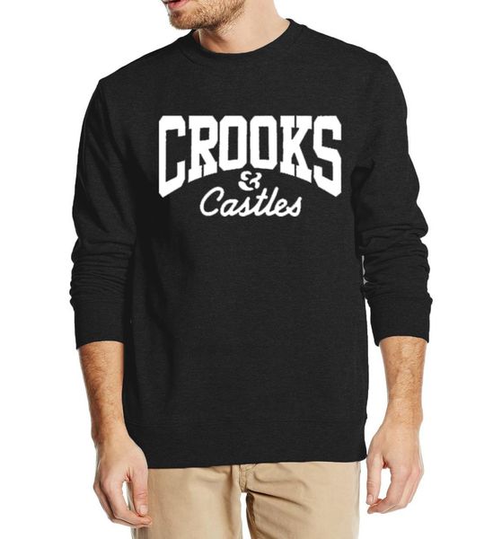 

wholesale-brand clothing crooks and castles 2016 new fashion autumn winter men sweatshirt hoodie streetwear tracksuit crop top, Black