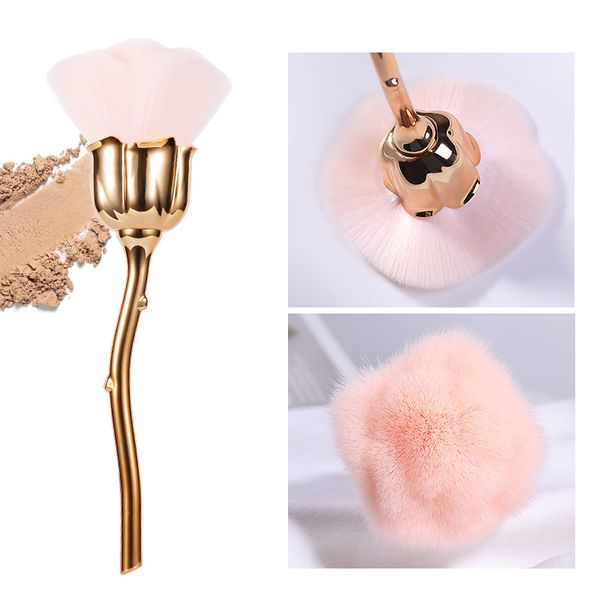 

rose makeup brushes cosmetic brush fluffy soft multifunction cleansing blush powder brush make up tool ing