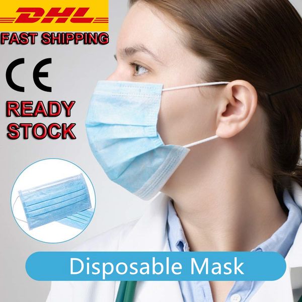

ready stock]ce approved 3 ply disposable face masks comfortable sanitary mask for dust earloop mouth mask,3-layer masks ing