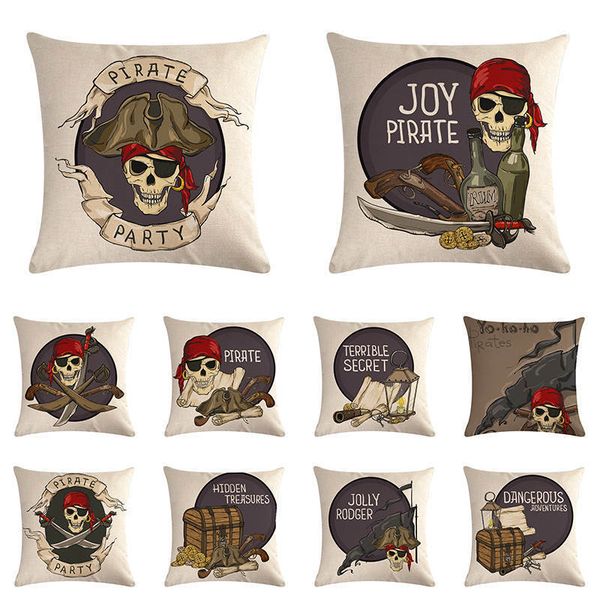 

национальный флаг пиратский череп творческий diy сшитое бросьте наволочка белье хлопок наволочки декор 45x45cm home decor zy1215