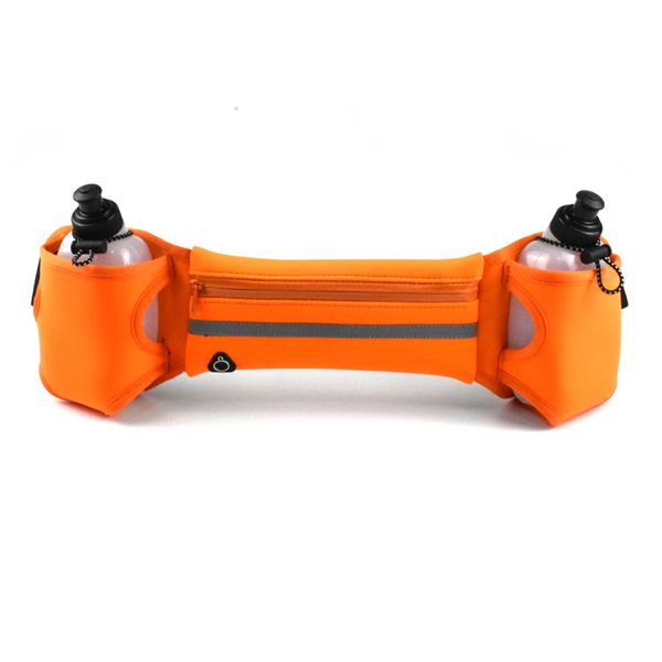 

waterproof running hydration belt,reflective sport running water hip phone bag,racing gym waist pack with2 bottles