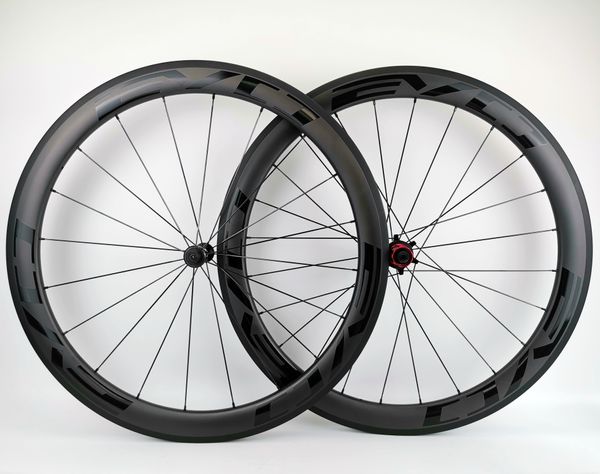 Vollcarbonrad 50 mm Tiefe 25 mm Breite Kohlen Radsatzes Umbiegeteil / Rohrstraßen Carbonrad Radsatzes mit EVO schwarz Abziehbilder