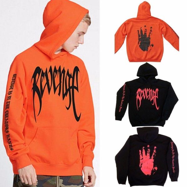 

2019 luxury designer clothes revenge 'kill' hoodie - mens black w/ red print - xxxtentacion bad vibes forever