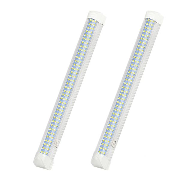 

2x 108 led interior light bar on/off switch 12v strip light van bus caravan