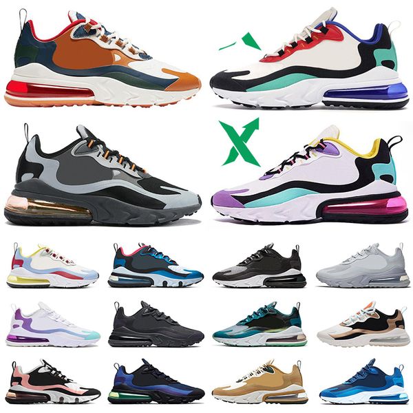 

2020 270 react stock x 270s men women running shoes triple black bauhuas cool grey red bronze right violet mens trainers sports sneakers 12s