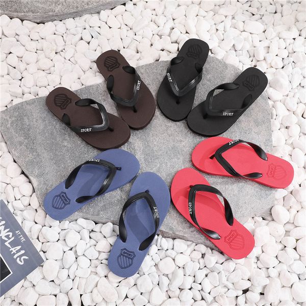 

new arrival summer men flip flops beach sandals anti-slip casual shoes, Black