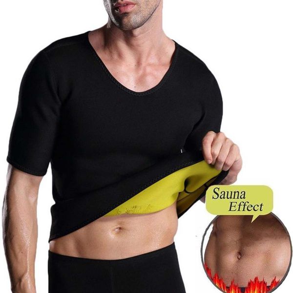 

1x neoprene body shaper slimming vest fat burner men shaper gym neoprene vest sauna ultra thin sweat shirt body slimming corset, Black;blue