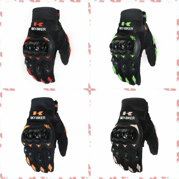 

four colors motorcycle gloves canvas polyester non-slip wearable breathable selling racing off-road racing riding full finger glov