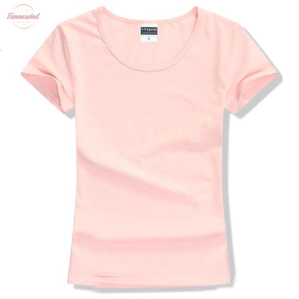 

new fashion women t shirt brand tee femme short sleeve cotton tshirt for women casual clothing solid color o neck t shirt, White