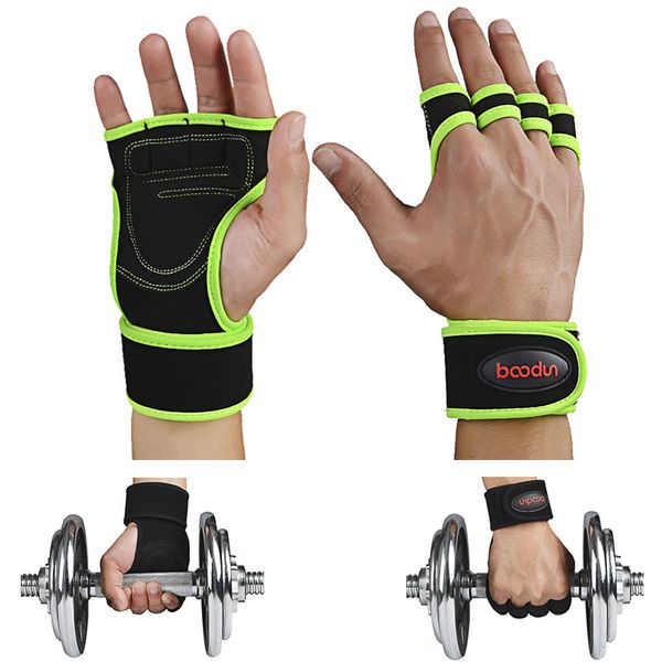 

1 pair gym gloves weight lifting training gloves sports bodybuilding non-slip hand palm protector fitness for men women