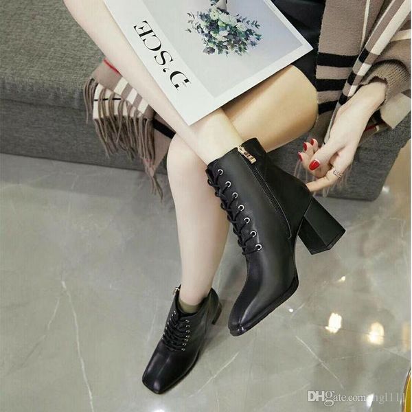 

short female rough with martin boots female autumn and winter new british style fashion casual personality high-heeled lace boots children
