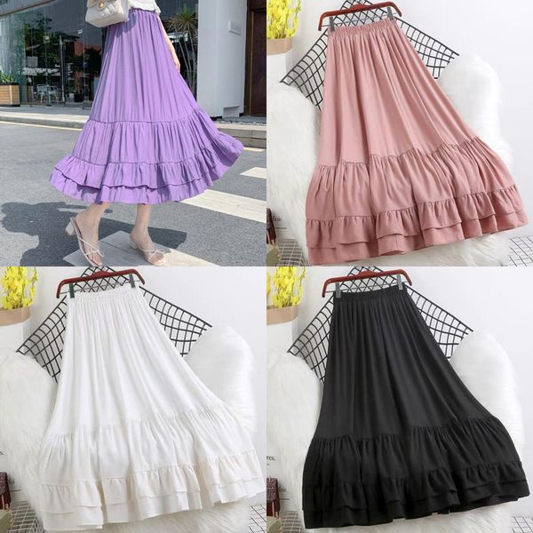 

2020 new summer skirt fashion casual pleated ladies skirt, Black