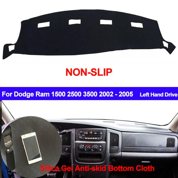 

silicone non-slip car dashboard cover for dodge 1500 2500 3500 2002 2003 2004 2005 lhd dash mat pad carpet cushion sunshade