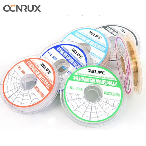 

relife rl-059 special high hardness diamond wire cutting rope for touch screen lcd separating alloy steel gold wire