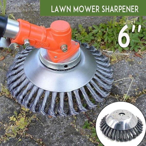 

stainless steel wire grass weeding wheel removal grass tray plate lawnmower for household garden decoration
