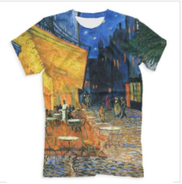 

van gogh новая мода лето мужчины/женщины винсент ван гог кафе терраса harajuku стиль забавный 3d печать повседневный футболка s-5xl замыкают, White;black