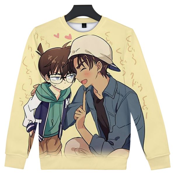 

detective conan sweatshirt men/women anime hoodies case closed sweatshirt 3d capless polluver boys/girls autumn, Black