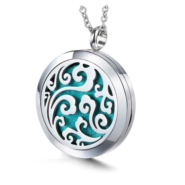 

316l stainless steel hollow cloud necklace aromatherapy personality oil perfume diffusion pendant, Silver