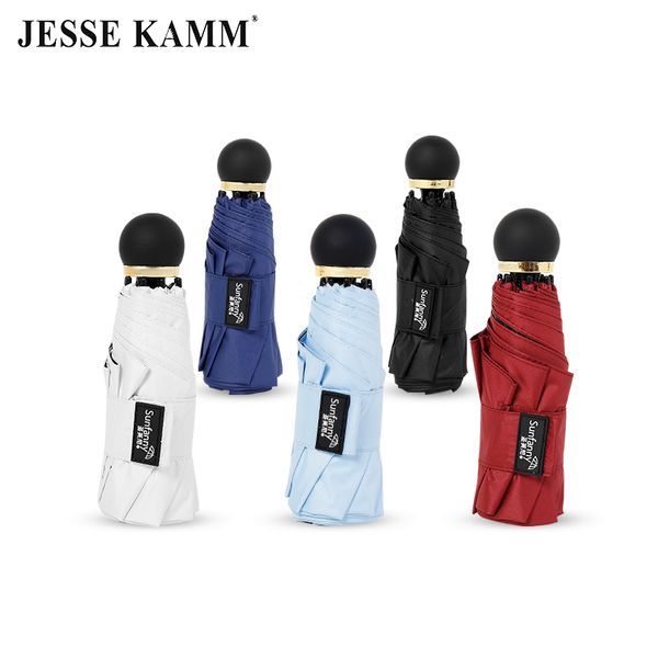 

jesse kamm fashion small mini bag compact umbrella black coating canopy five-folding fiberglass ribs convenient for women girl