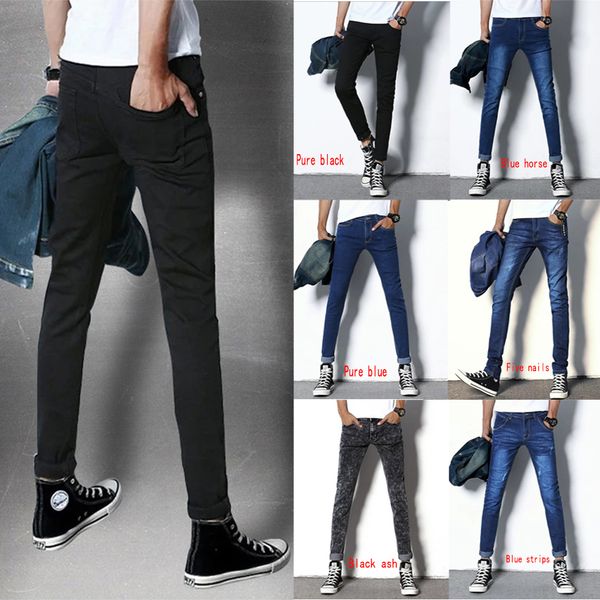

men slim fit stretch handsome casual pants fashion young jeans