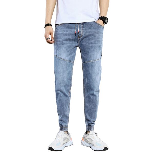 

2020 summer new men's stretch-fit thin jeans business casual classic style fashion denim trousers male black blue gray pants
