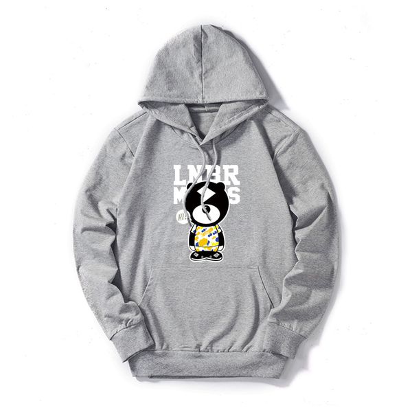 

women men fashion hoodie with cute bear pattern 2019 thin deisgner hoodie natural color sweater size m-5xl men clothes, Black