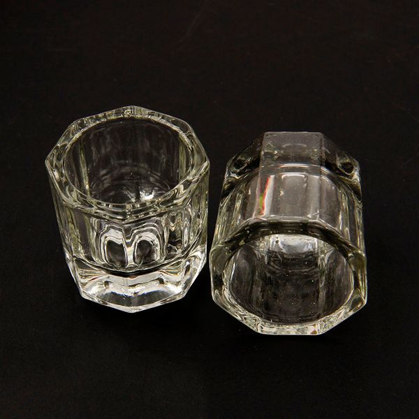 

1 pc 3.5*3cm acrylic liquid glass plastic powder octangle cup crystal glass cup for nail equipment nail art tools