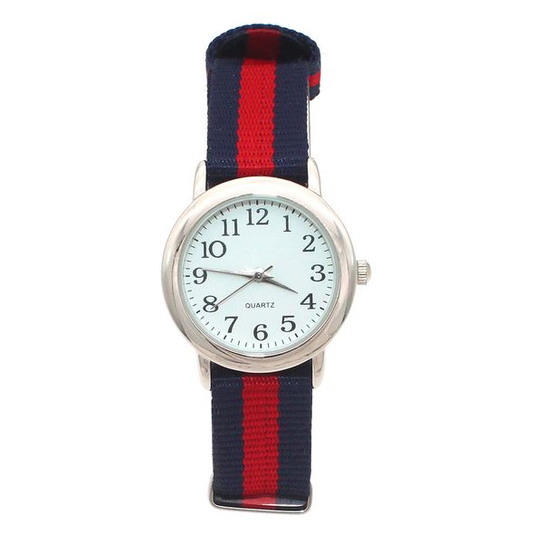 

new fashion boys and girls outdoor sports watch cute luminous hands middle student colorful nylon casual child gift clock, Blue
