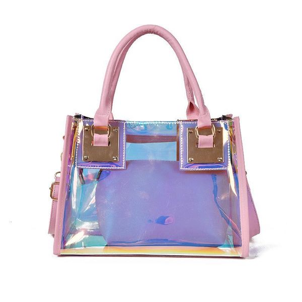 

transparent hologram hand bags ladies new fashion laser crossbody handbag pvc female big tote girl clear purses bolso mujer v970701