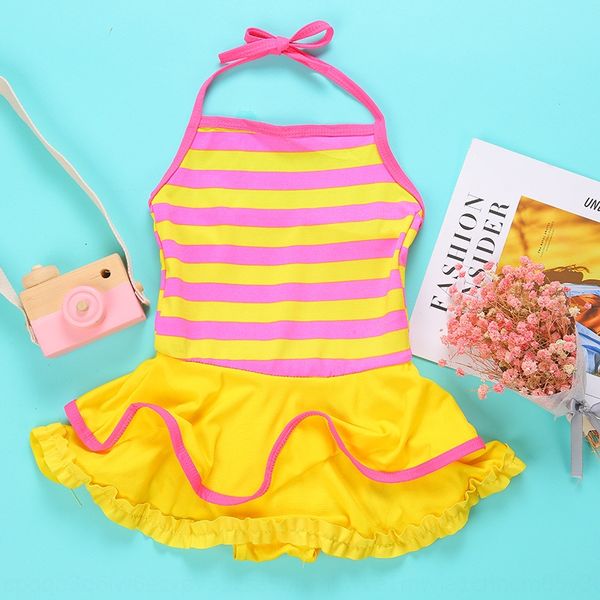 

3-6 years old children's one-piece little bee skirt female baby swimsuit girl's striped swimsuit, Black
