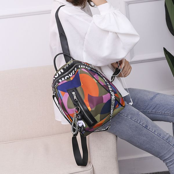 

fashion trend oxford cloth backpack new tide all match ladies waterproof backpack casual shoulder and shoulder ladies