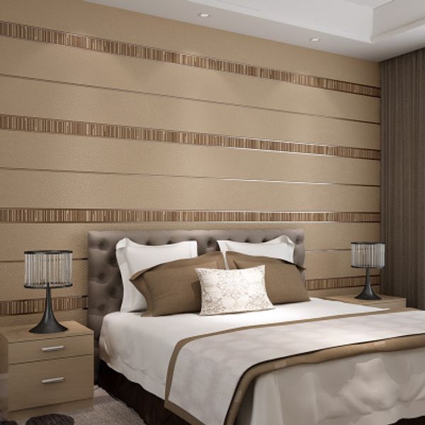 

non-woven horizontal vertical stripes wallpaper bedroom 3d embossed simple modern living room tv background wall paper