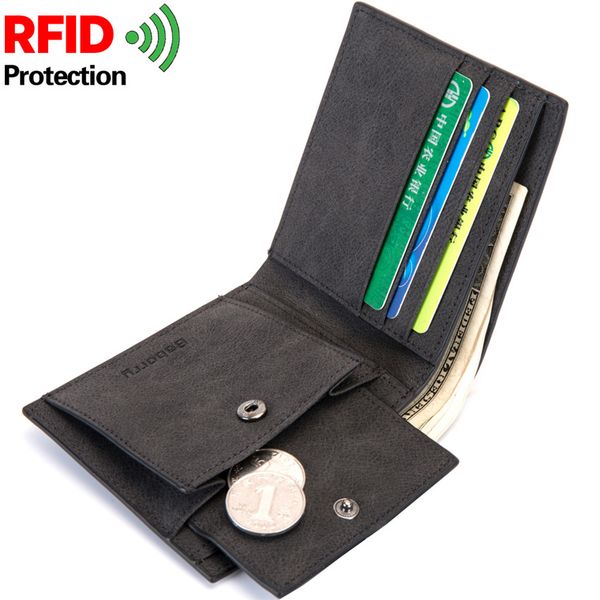 

new rfid 2019 men wallets mens wallet with coin bag zipper small money purses new design dollar slim purse money clip wallet 225, Red;black