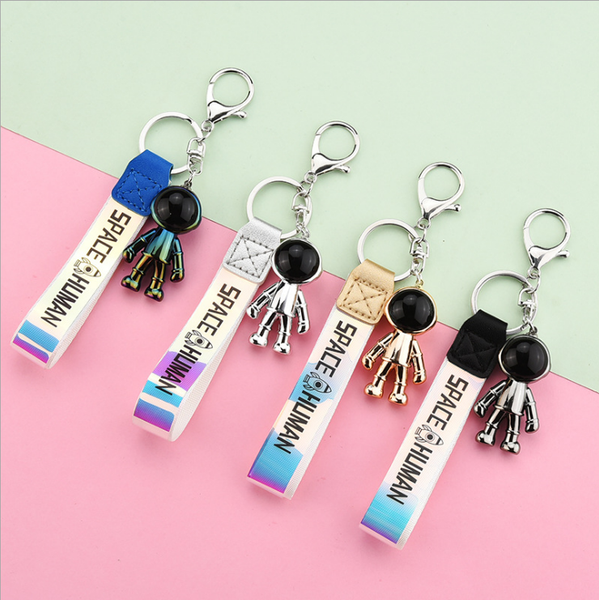 

2020 most popular yakili astronaut space robot metal key chain car key ring chain pendant accessories creative gifts, Silver