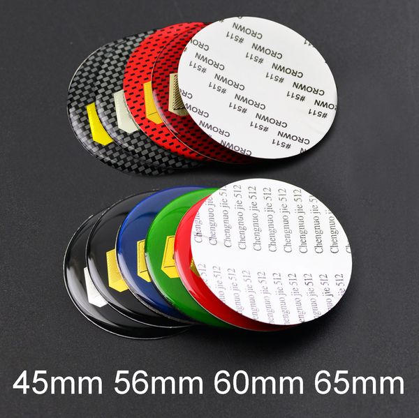 4 pezzi 45mm 56mm 60mm 65mm Car Wheel Center Cover Cap Decal Stickers Car Styling Logo Emblema