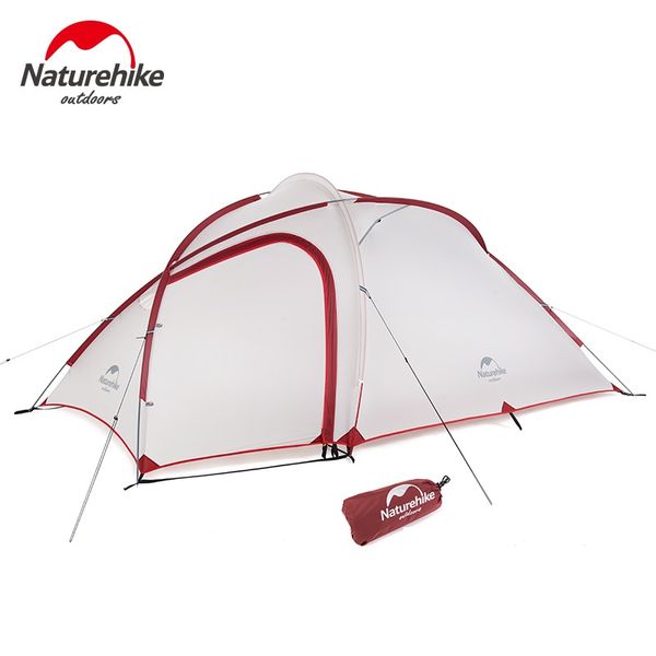 

naturehike hiby family tent 20d silicone fabric waterproof double-layer 3 person 4 season camping tent one room one hall