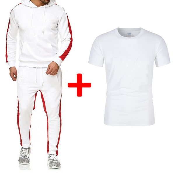 

2020 new men's suit brand sportswear track suit men's clothing + printed short-sleeved three-piece sports hoodie, Gray